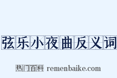 弦乐小夜曲反义词是什么意思的图片